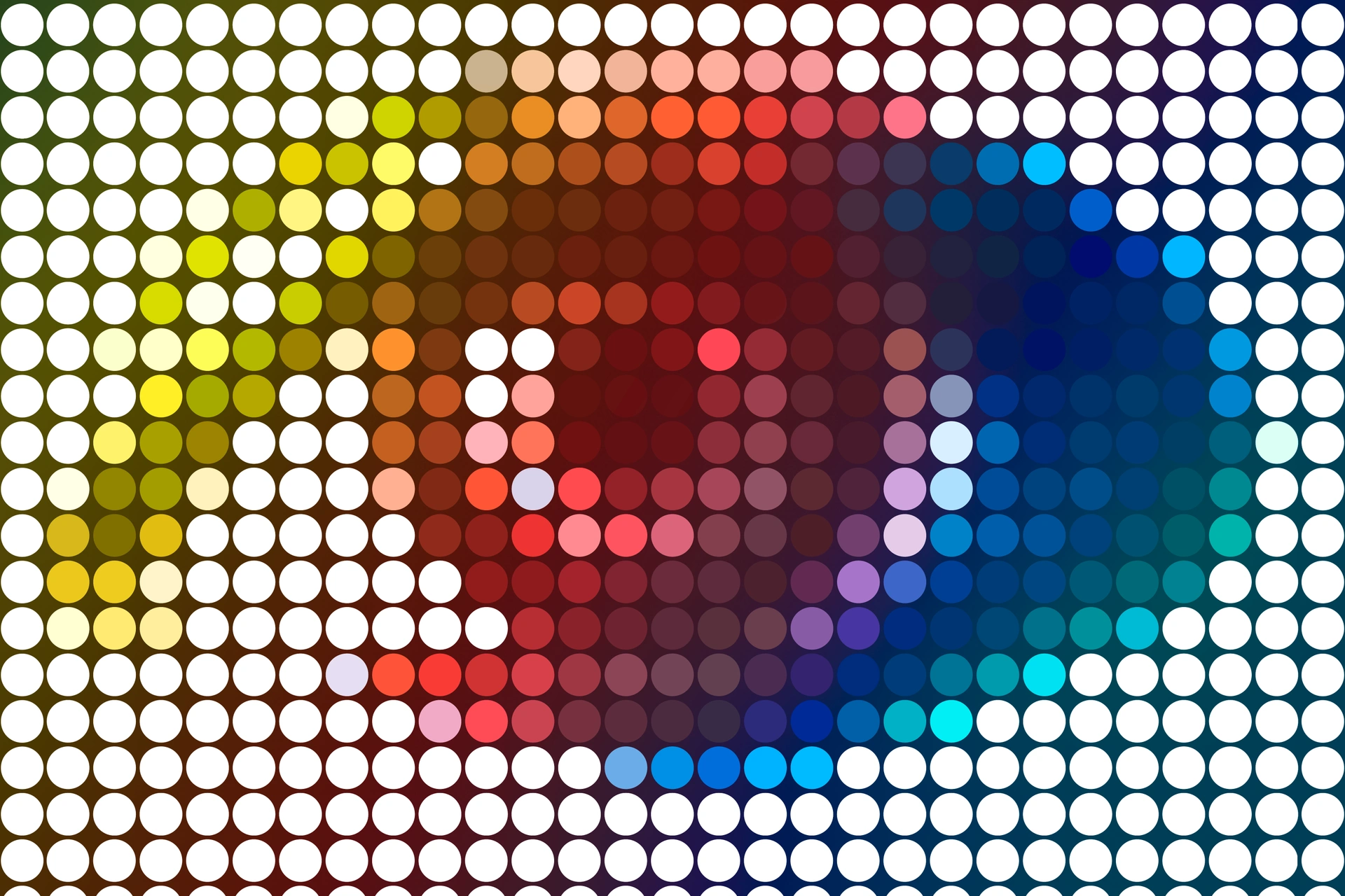 A close-up eye rendered as a field of digital pixels