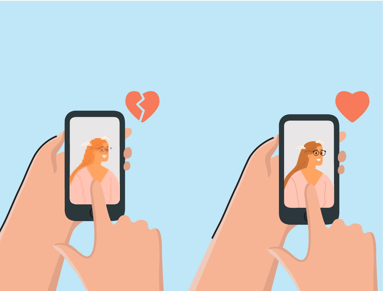Swiping right if picture isn't blurry